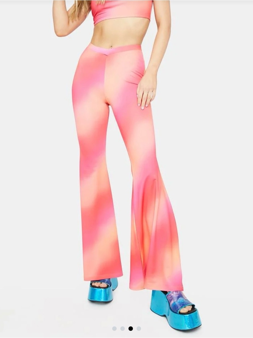 Club Exx Dolls Kill  [M] SHERBET SUNRISE BELL BOTTOMS Rave Disco medium